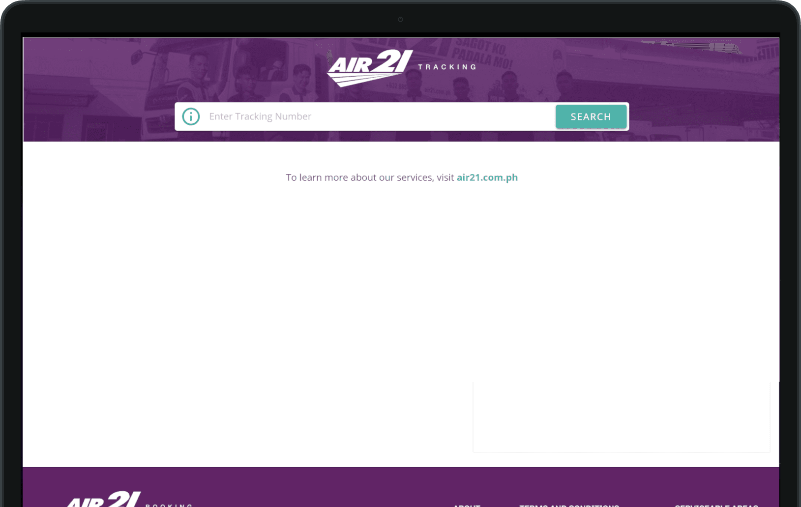 Air21 Tracking Page