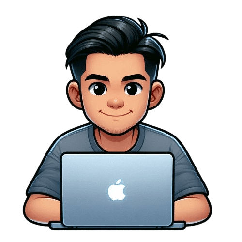 person peeking behind laptop